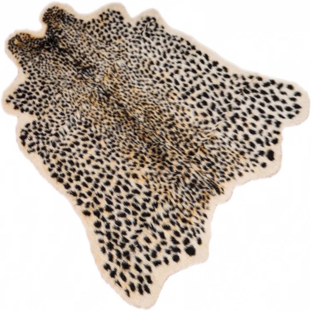 alfombra de ecopiel de leopardo