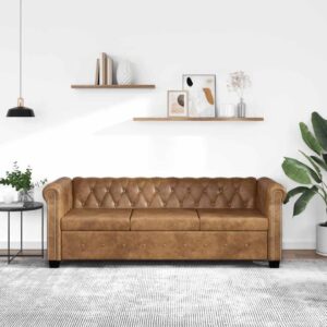 sofá chesterfield de ecopiel de tres plaza