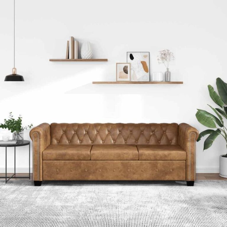 sofá chesterfield de ecopiel de tres plaza